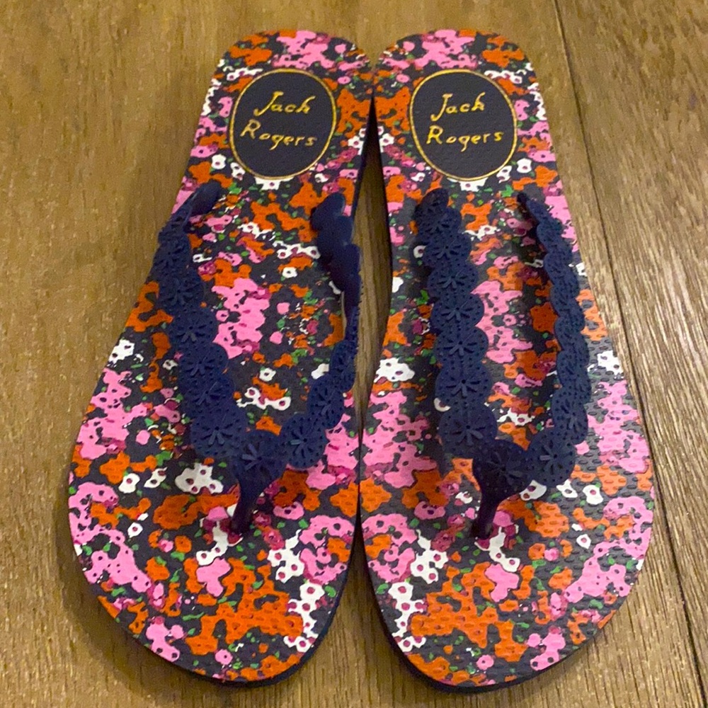 Jack Rogers Navy Smith Scallop Flip Flop Sandals